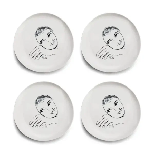 DINNER PLATE SET OF 4 \ Let's Face It!