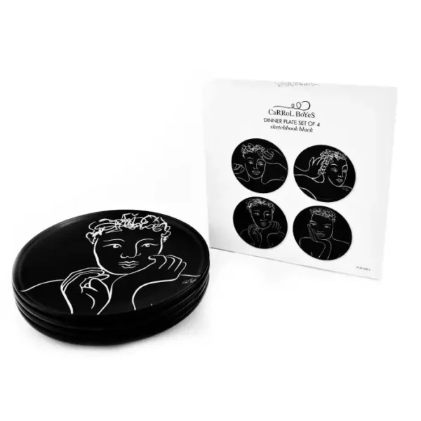 DINNER PLATE SET OF 4 \ Sketchbook Black