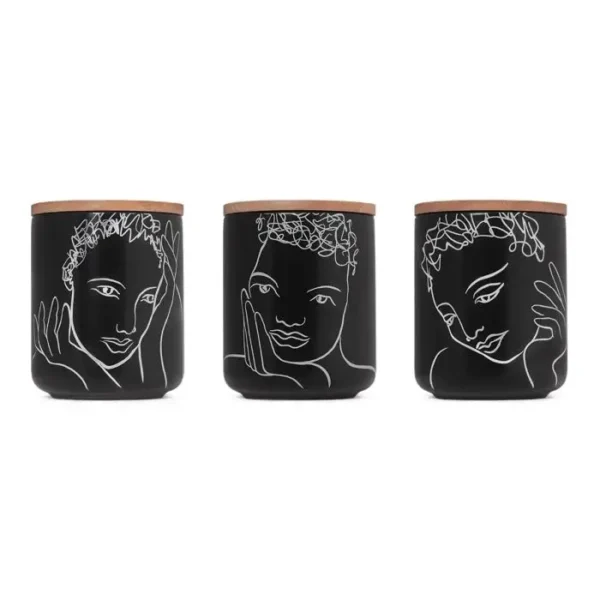 CANISTER SMALL SET OF 3 \ Sketchbook Black Mix