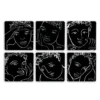 COASTER SET OF 6 \ Sketchbook Black