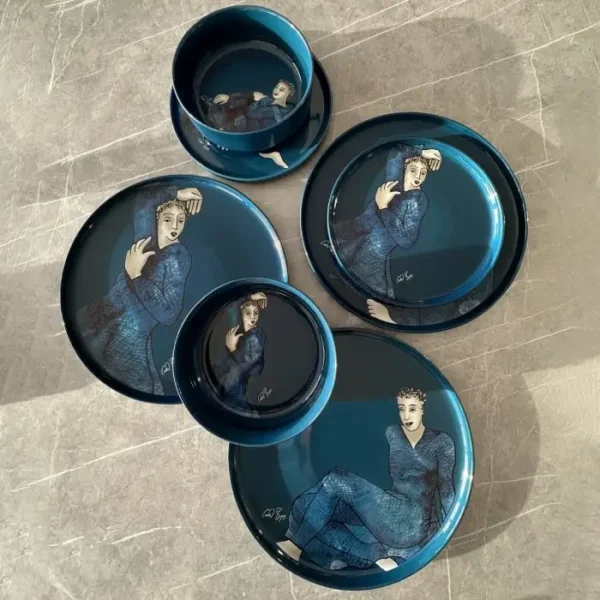 SIDE PLATE SET OF 4 \ Indigo Blues