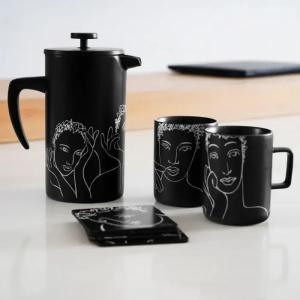 COASTER SET OF 6 \ Sketchbook Black