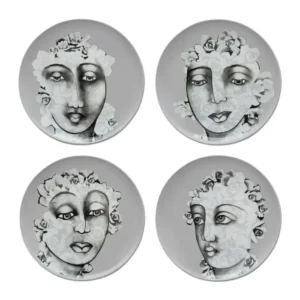 DINNER PLATE SET OF 4 \ Succulent Faces