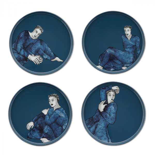 DINNER PLATE SET OF 4 \ Indigo Blues