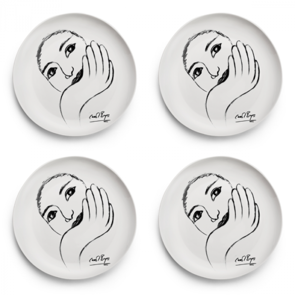 SIDE PLATE SET OF 4 \ Face Facts