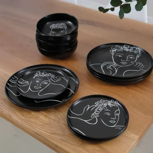 DINNER PLATE SET OF 4 \ Sketchbook Black