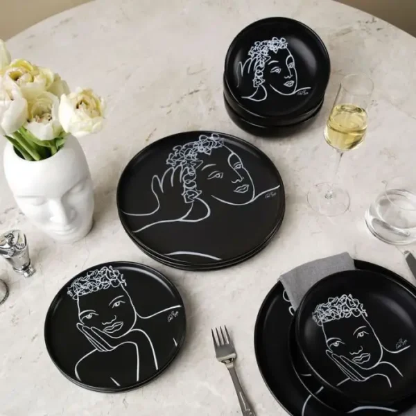 DINNER PLATE SET OF 4 \ Sketchbook Black